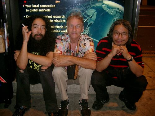 Makoto, Mani and Atsushi having a break during US Tour 2007.